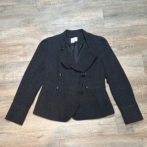 LOFT Wool Charcoal Double-Breasted Women's Blazer Size 2